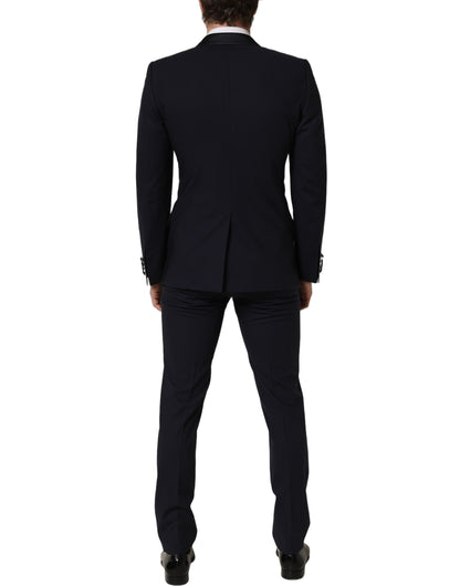 Dolce & Gabbana Black Wool Slim Fit Formal 2 Piece Men Suit