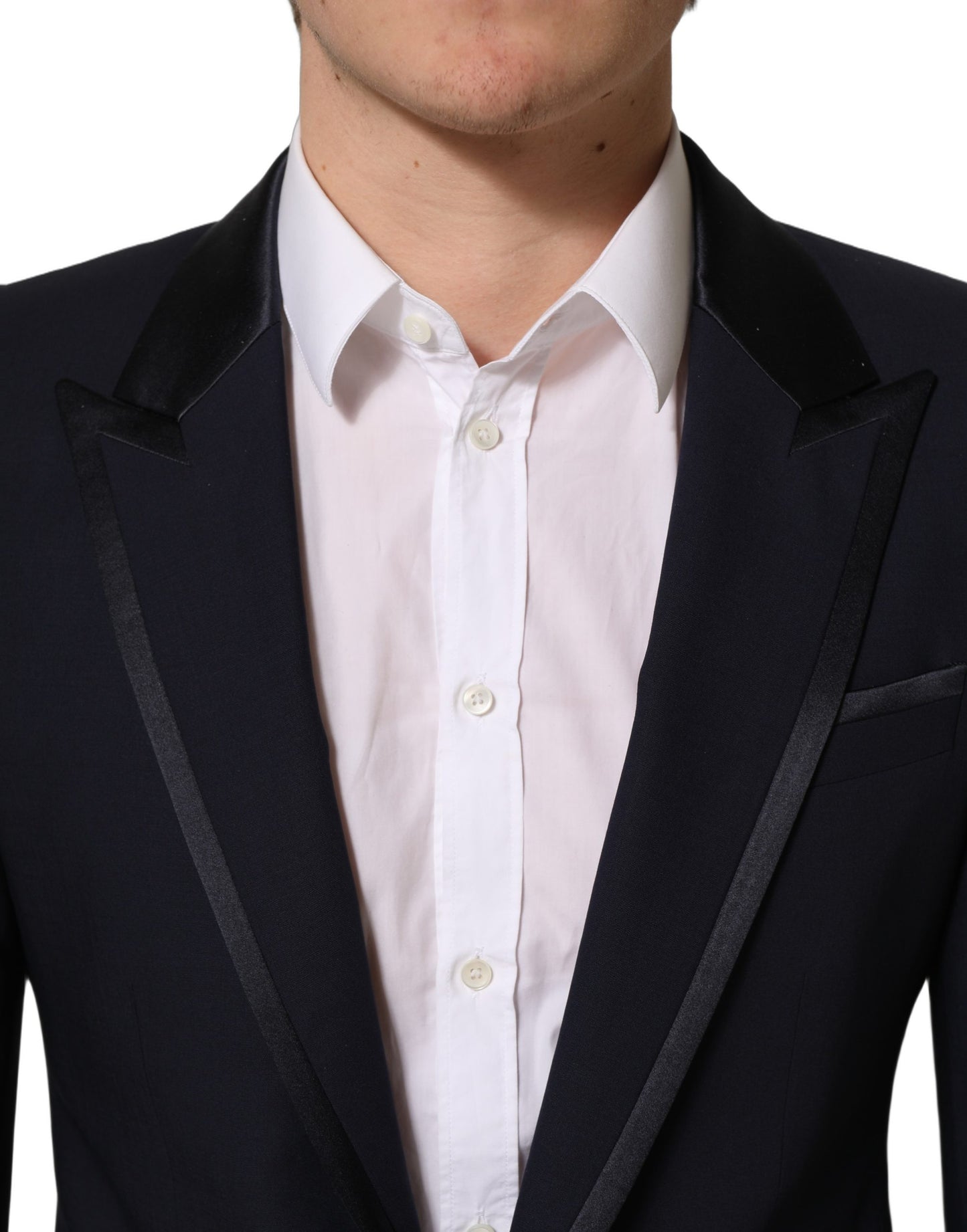 Dolce & Gabbana Black Wool Slim Fit Formal 2 Piece Men Suit