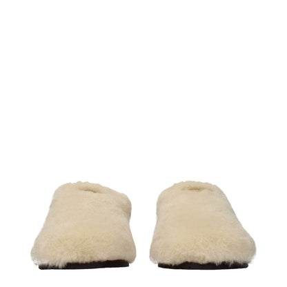 Prada Beige Fur Slippers