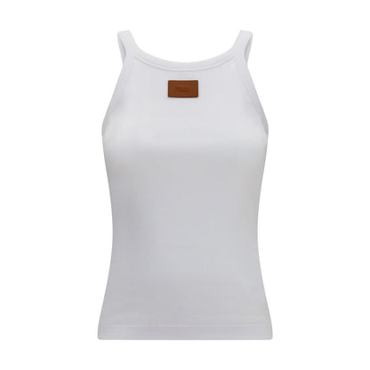Fendi White Cotton Tank Tops