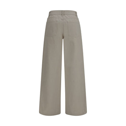 The Row Beige Cotton Relaxed Fit Jeans