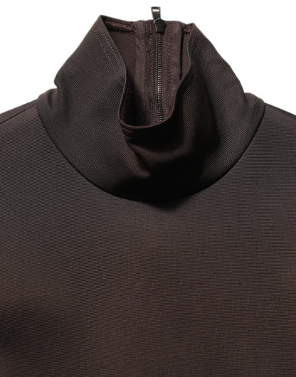 Dolce & Gabbana Brown Turtleneck Long Sleeves Blouse Top
