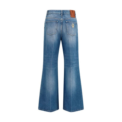 Valentino Blue Cotton Straight-Leg Jeans