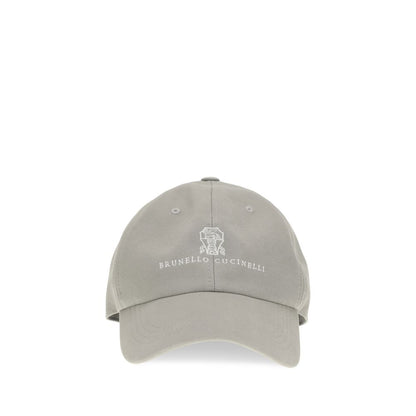 Brunello Cucinelli Gray Cotton Cap (Baseball Hat)