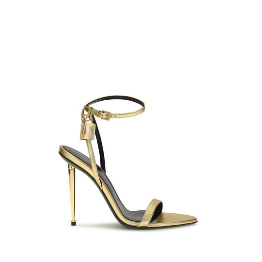 Tom Ford Gold Lamb Ovis Aries Aries Stiletto Heel Sandals