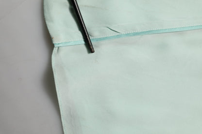 Dolce & Gabbana Mint Green Silk Lace Trim Abaya Maxi Dress