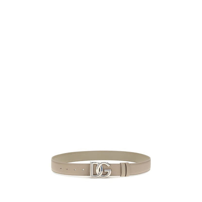 Dolce & Gabbana Gray Calf Leather Bos Taurus Regular Belt