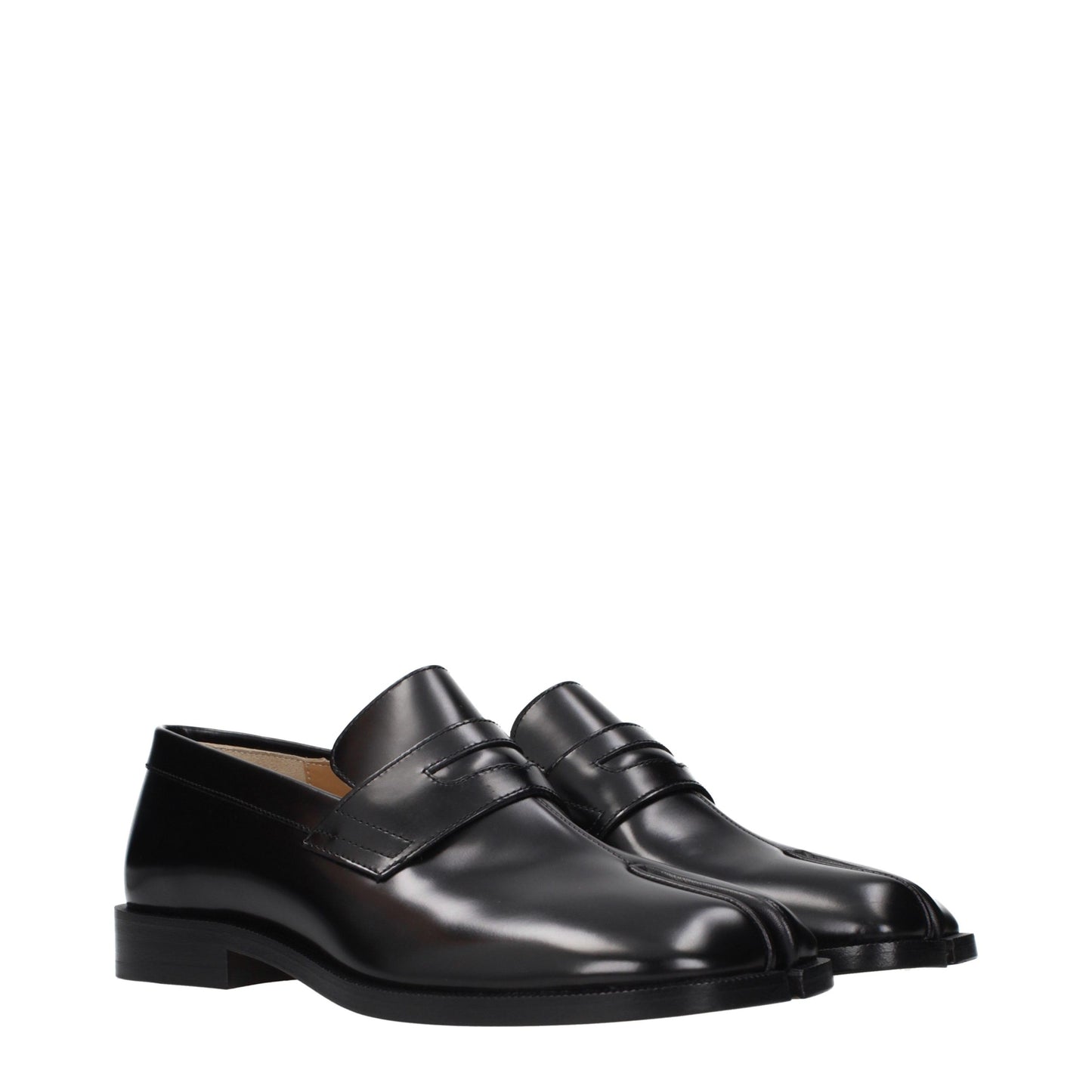Maison Margiela Black Leather Slip-On Loafers