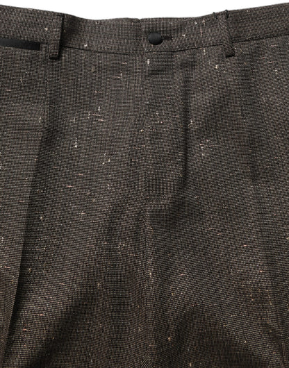 Dolce & Gabbana Dark Brown HighWaist Tapered Trouser Pants