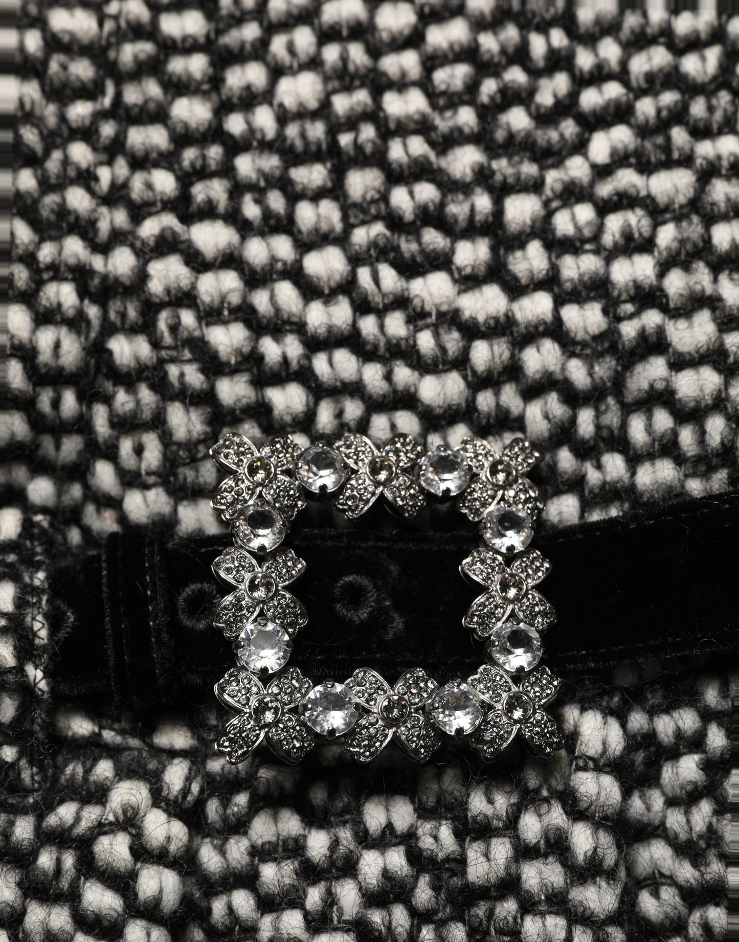 Dolce & Gabbana Black White Tweed High Waist Pleated Skirt