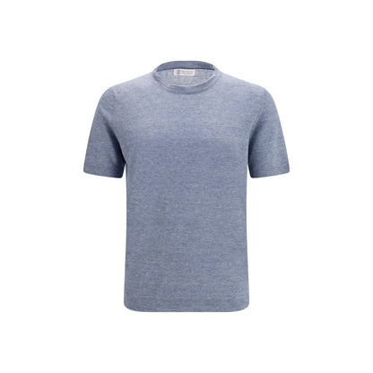 Brunello Cucinelli Blue Linen T-Shirt
