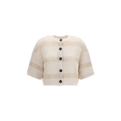 Brunello Cucinelli Beige Cotton Cardigan