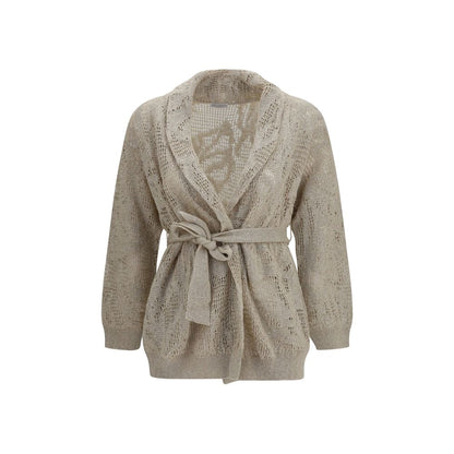 Brunello Cucinelli Beige Linen Cardigan