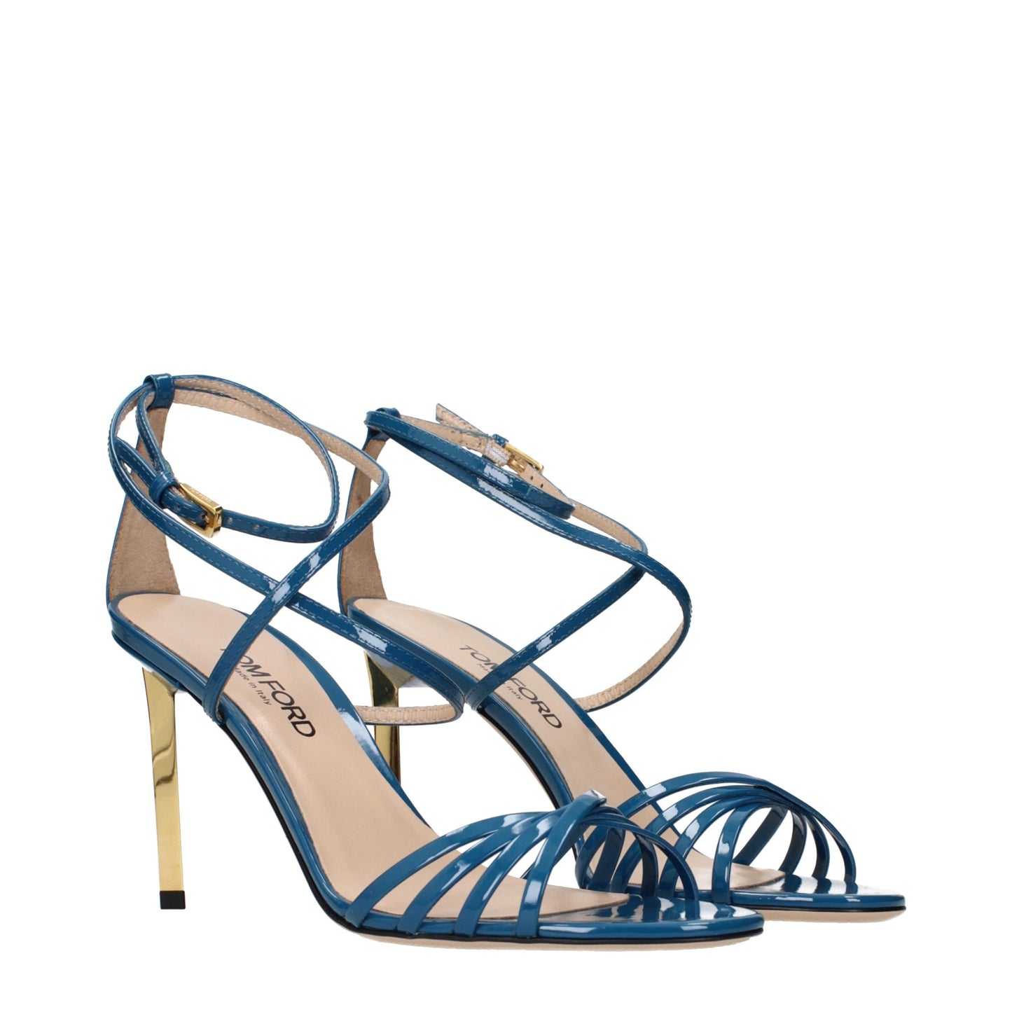 Tom Ford Blue Leather Stiletto Heel Sandals