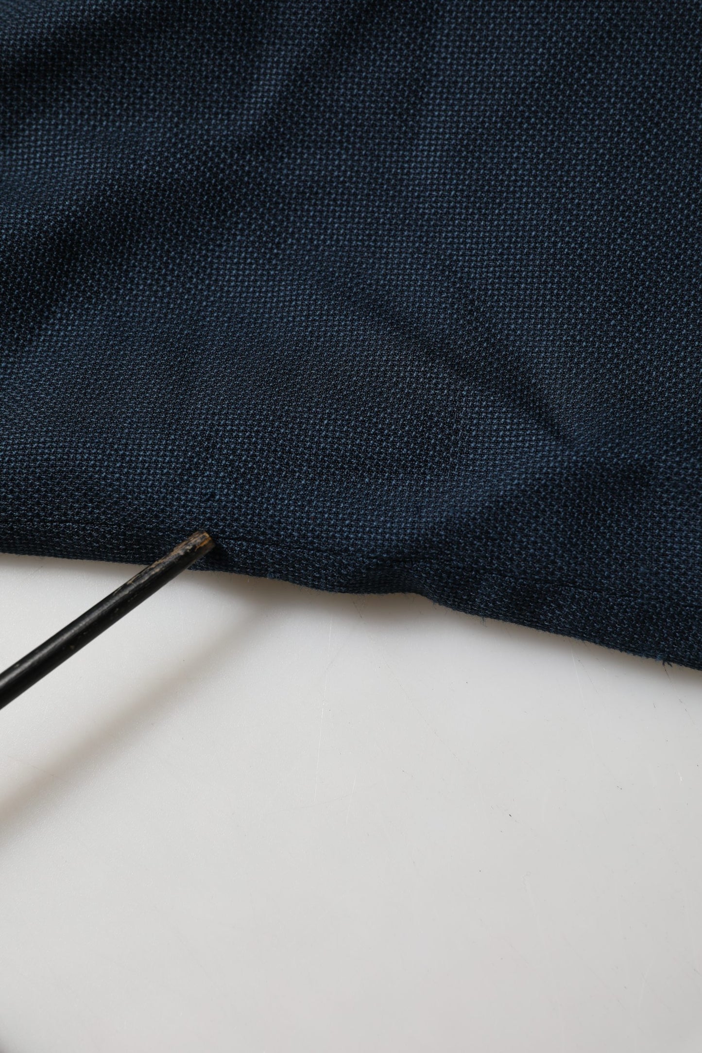 Dolce & Gabbana Blue Wool Logo Single Breasted Coat Jacket