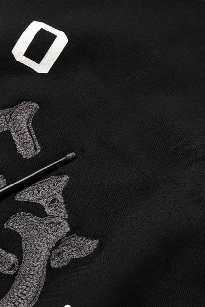 Dolce & Gabbana Black Cotton Milano1984 Print Hoodie Sweater