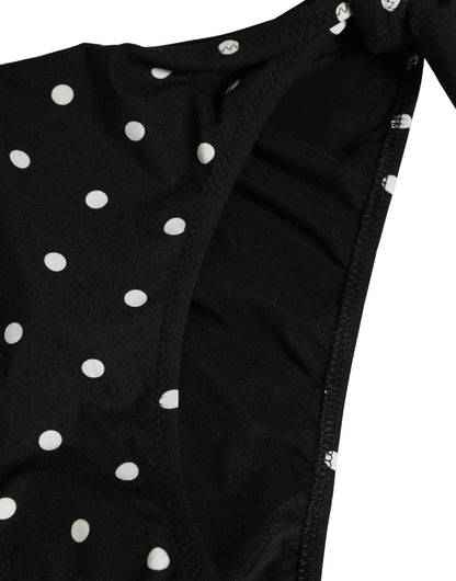 Dolce & Gabbana Black Polka Dot Swimwear Beachwear Bottom Bikini