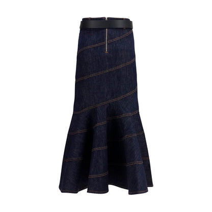 Self-Portrait Blue Denim Skirt