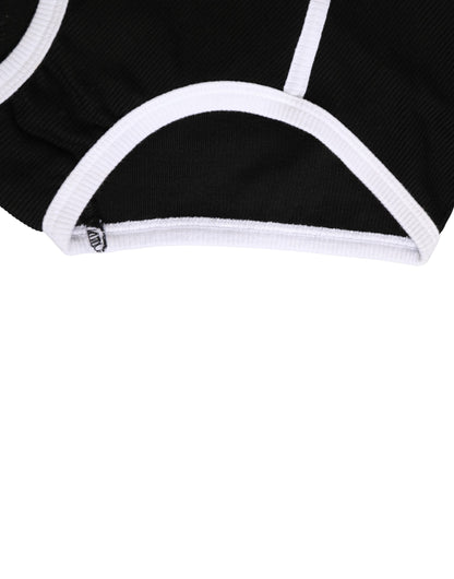 Dolce & Gabbana Black White Logo Waistband Coulotte Panty Underwear