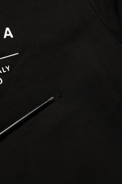 Dolce & Gabbana Black Cotton Logo Print Sweatshirt Sweater