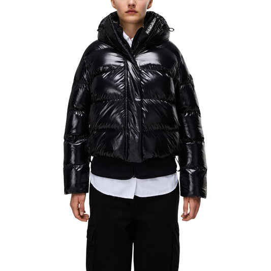 Napapijri Black Recycled Polyester Full-Length Jacket