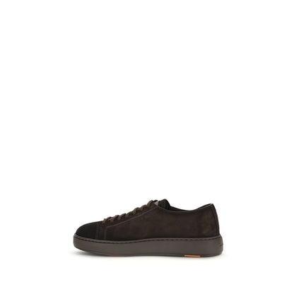 Santoni Brown Calf Leather Bos Taurus Sneakers