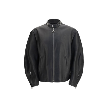 Gucci Black Calf Leather Bos Taurus Biker Jacket