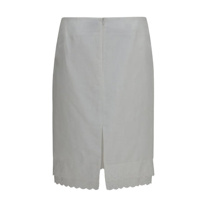 Magda Butrym White Cotton Midi Skirt