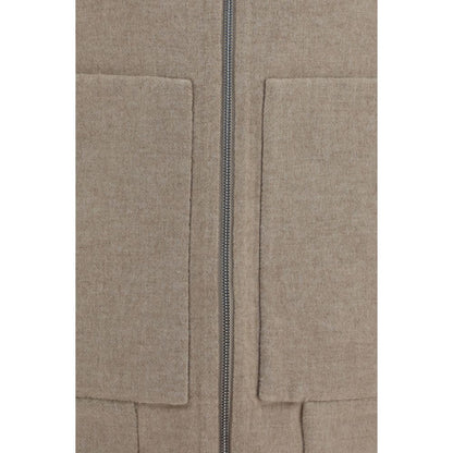 Brunello Cucinelli Beige Cashmere Full-Length Jacket