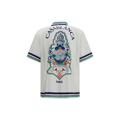 Casablanca White Silk Shortsleeve Shirt