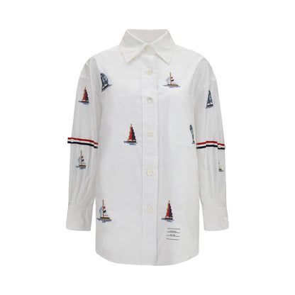 Thom Browne White Cotton Pattern Shirt