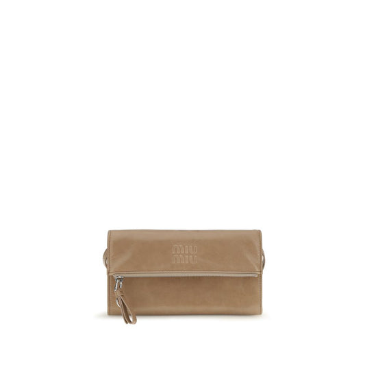 Miu Miu Beige Calf Leather Bos Taurus Clutch Bag