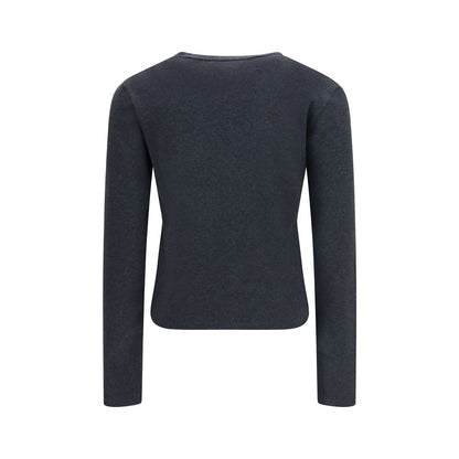 The Row Gray Cotton Cardigan