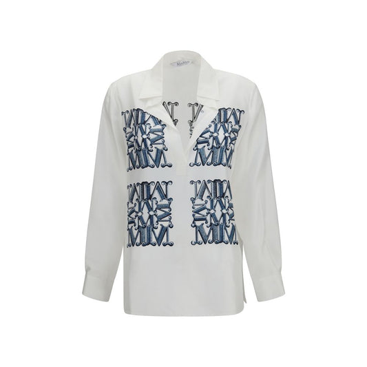 Max Mara White Silk Dress Shirt