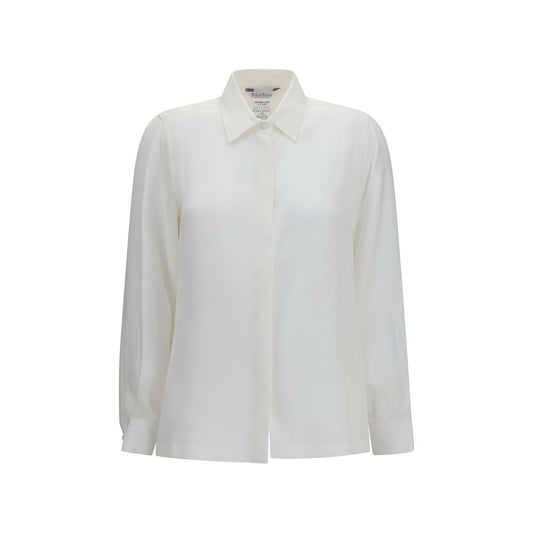 Max Mara White Silk Dress Shirt