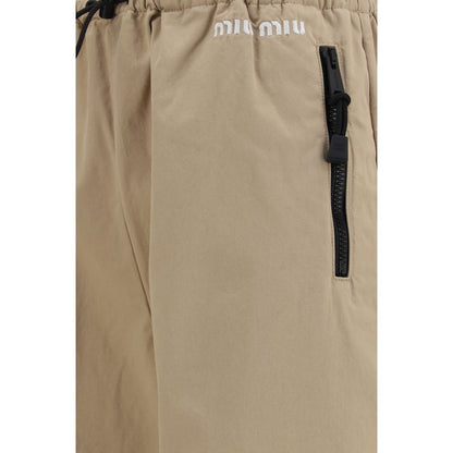 Miu Miu Beige Cotton Athletic Pants