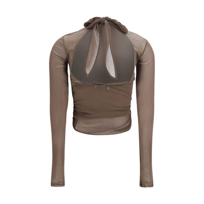 Lemaire Brown Polyamide Pattern Shirt