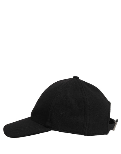 Dolce & Gabbana Men Black Wool Baseball Cap 6 Panels Hat