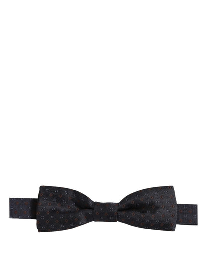 Dolce & Gabbana Black Diamond Pattern Adjustable Neck Papillon Bow Tie