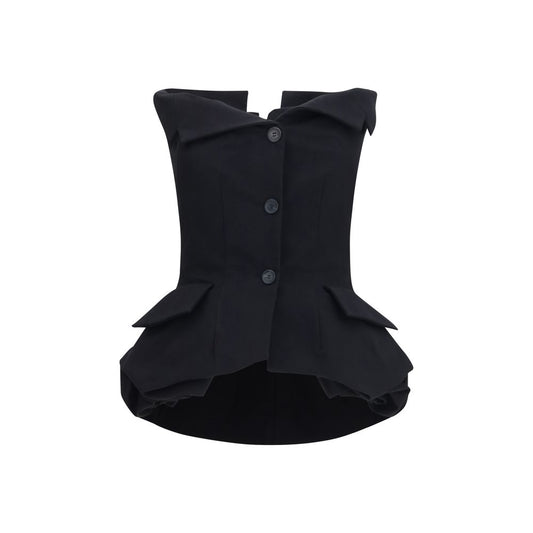 Magda Butrym Black Silk Waistcoat