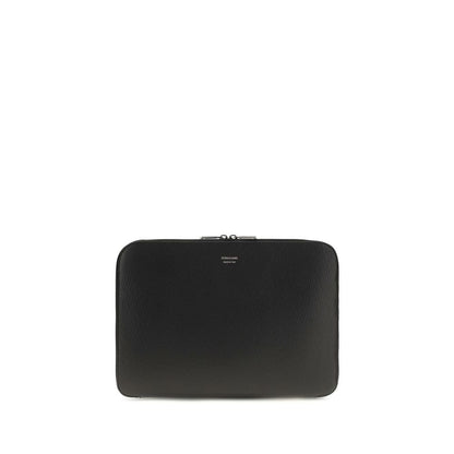 Ferragamo Black Calf Leather Bos Taurus Shoulder Bag
