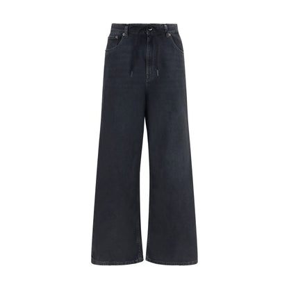 MM6 Black Cotton Relaxed Fit Jeans