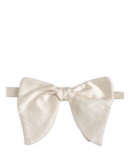 Dolce & Gabbana Men White 100% Silk Adjustable Neck Papillon Bow Tie