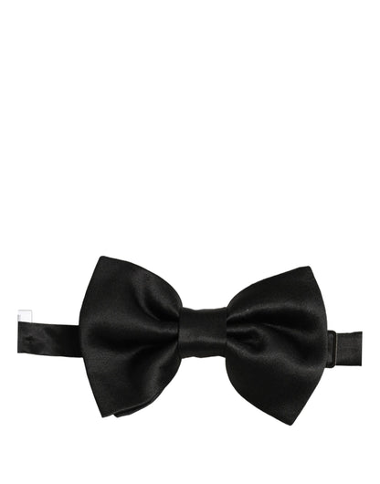 Dolce & Gabbana Men Black 100% Silk Adjustable Neck Papillon Bow Tie