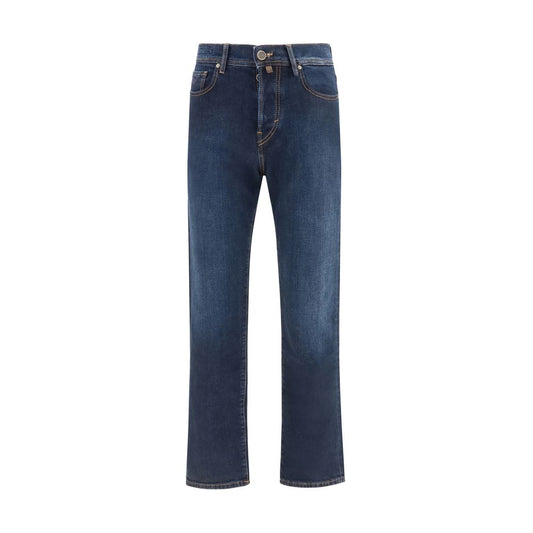 Jacob Cohen Blue Cotton Straight-Leg Jeans