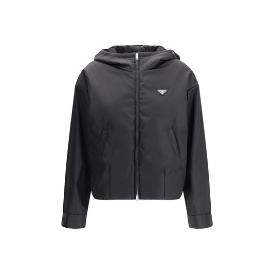 Prada Black Recycled Polyamide Shell Jacket