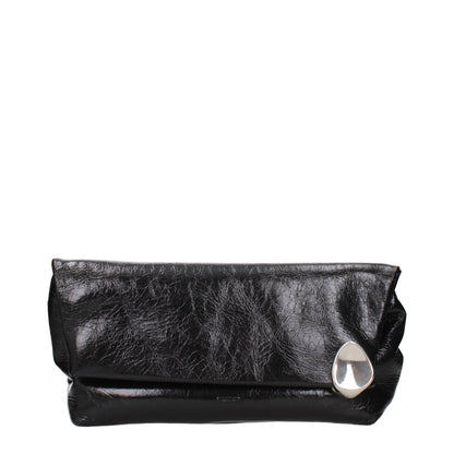 Jil Sander Black Leather Clutch Bag