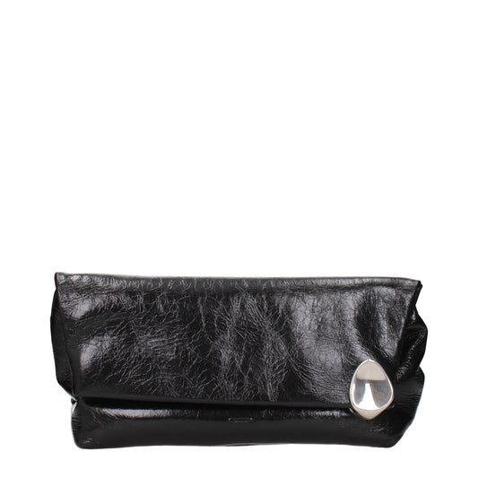 Jil Sander Black Leather Clutch Bag