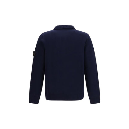 Stone Island Blue Cotton Cardigan
