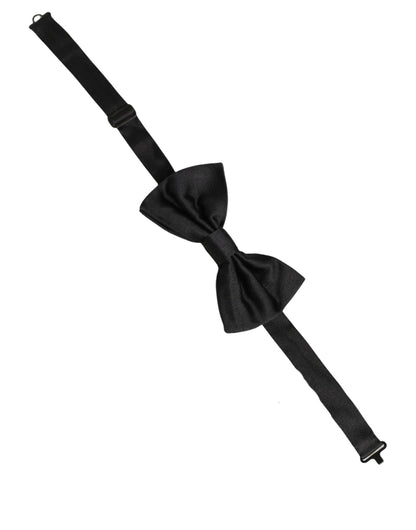 Dolce & Gabbana Men Black 100% Silk Adjustable Neck Papillon Bow Tie